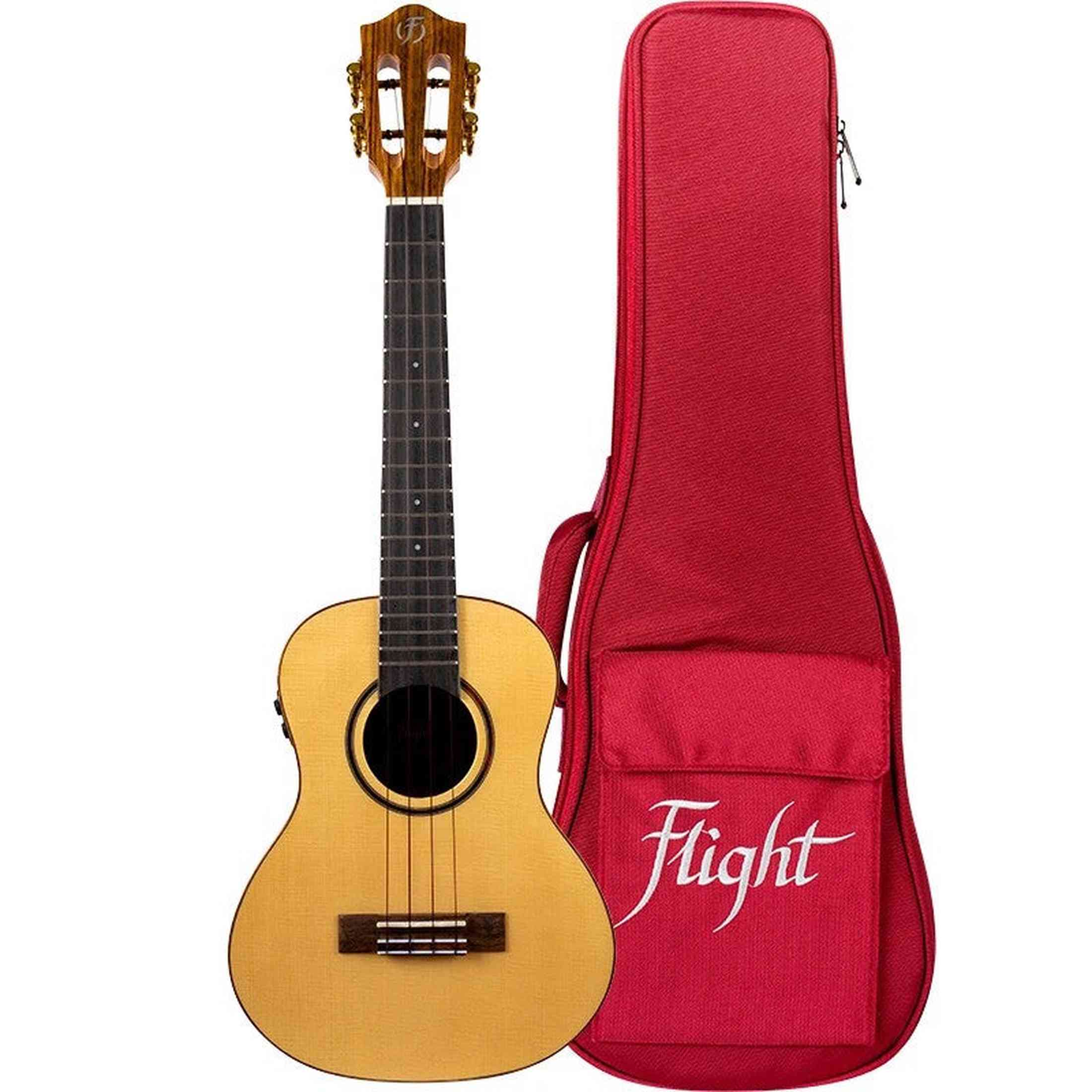 Flight Sophia TE Soundwave Elektrisch-Akoestische Tenor Ukulele met Solid Spruce Top, Walnut Body en Soundwave Effects Systeem
