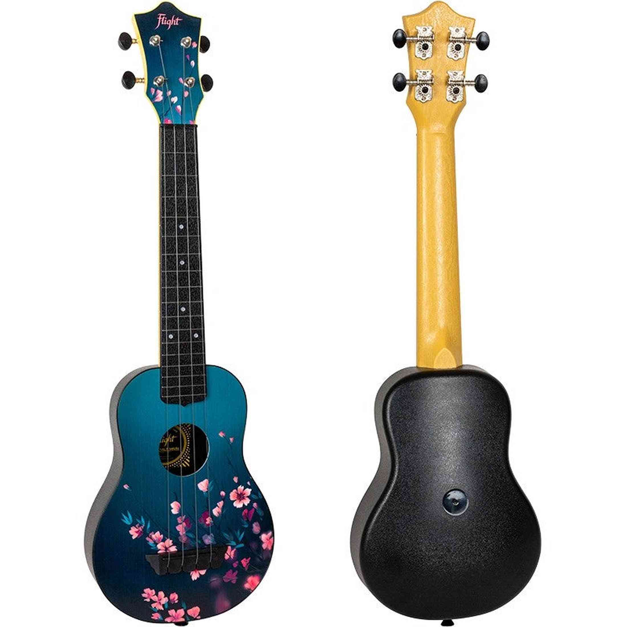 Flight TUSL-32 SAKURA Soprano Longneck Ukulele met Linden Top, ABS Body, Aquila Sugar Snaren en Gigbag