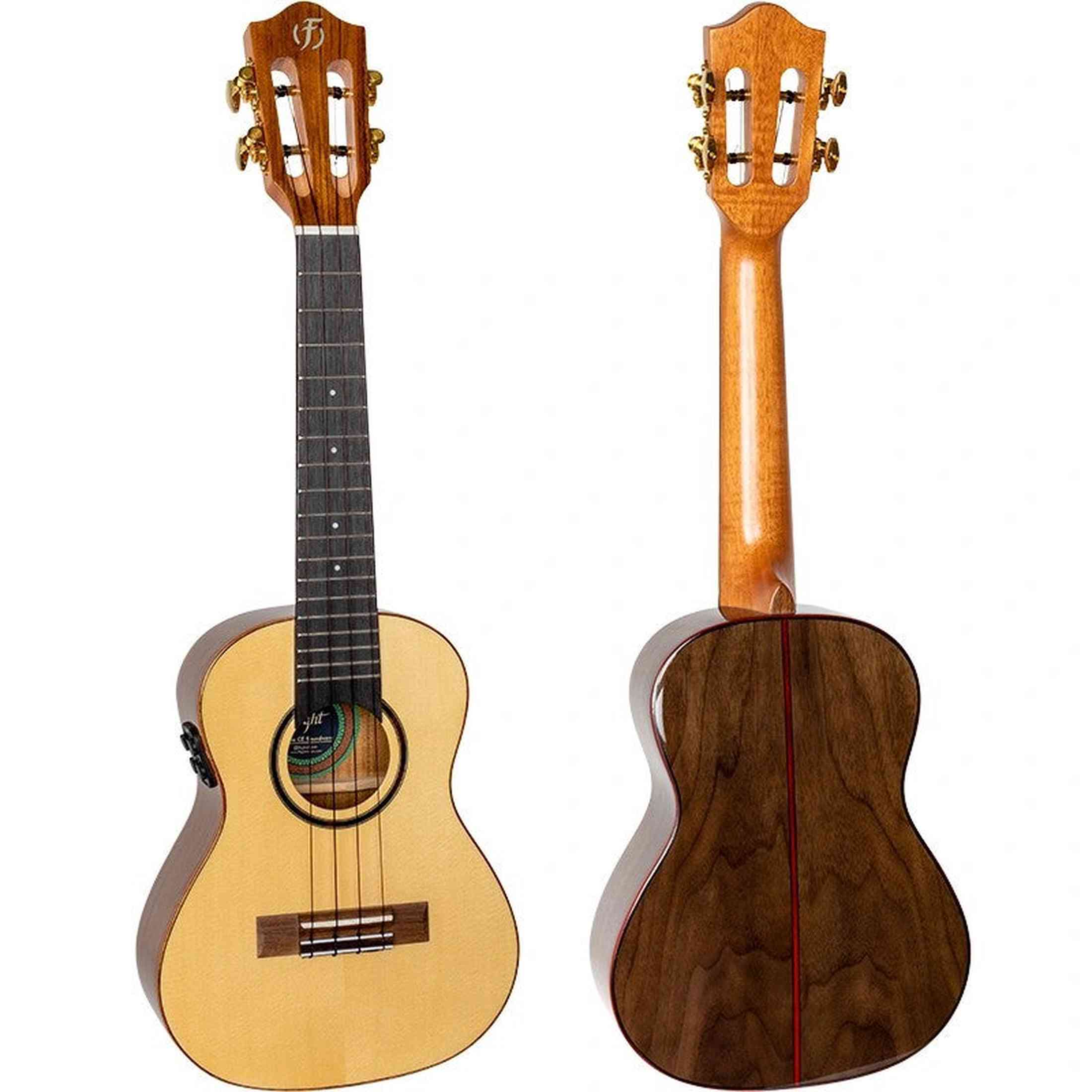 Flight Sophia CE Soundwave Elektrisch-Akoestische Concert Ukulele met Solid Spruce Top, Walnut Body en Soundwave Effects Systeem