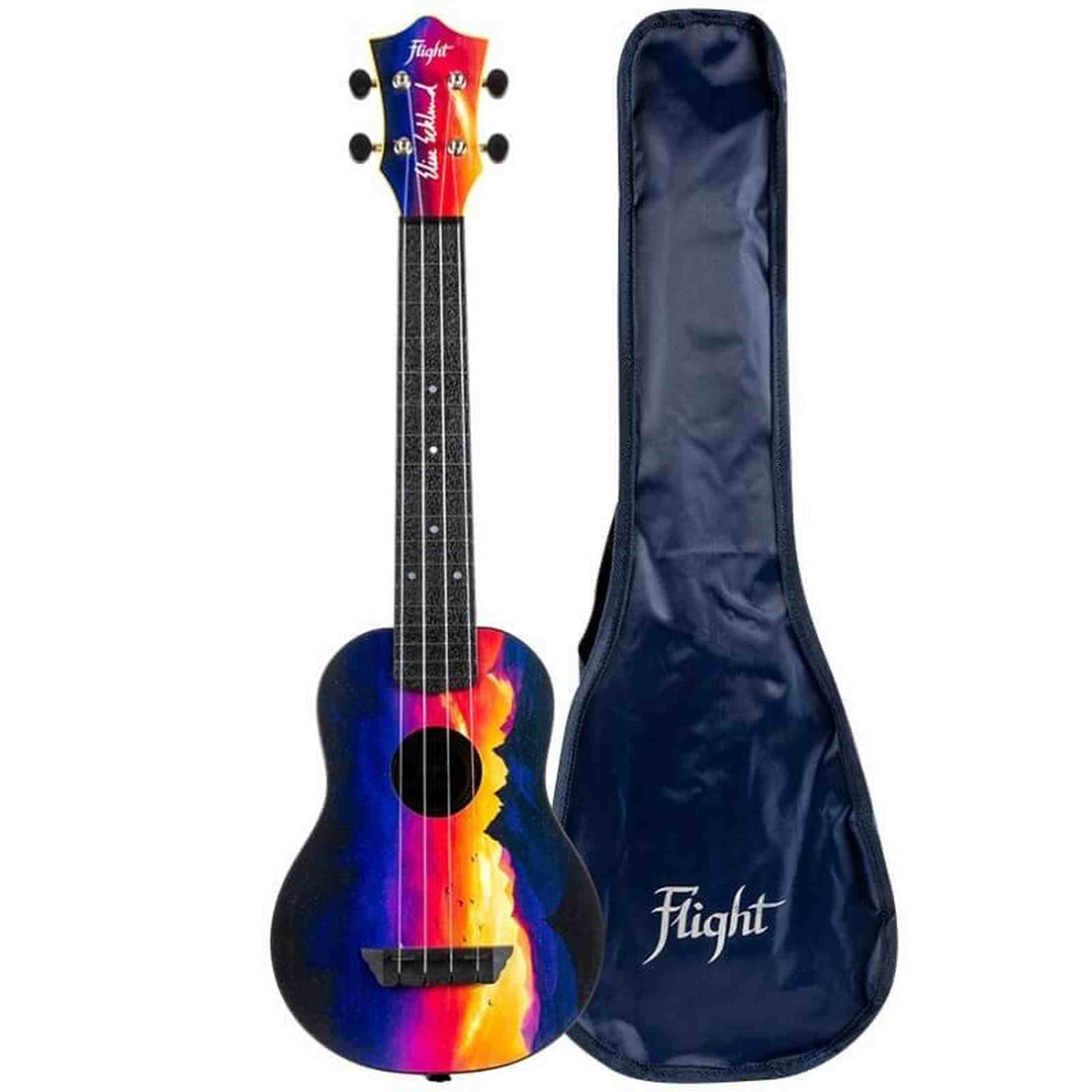 Flight TUSL-EE Sunset Elise Ecklund Signature Soprano Longneck Ukulele met Linden Top, ABS Body en Aquila Sugar Snaren