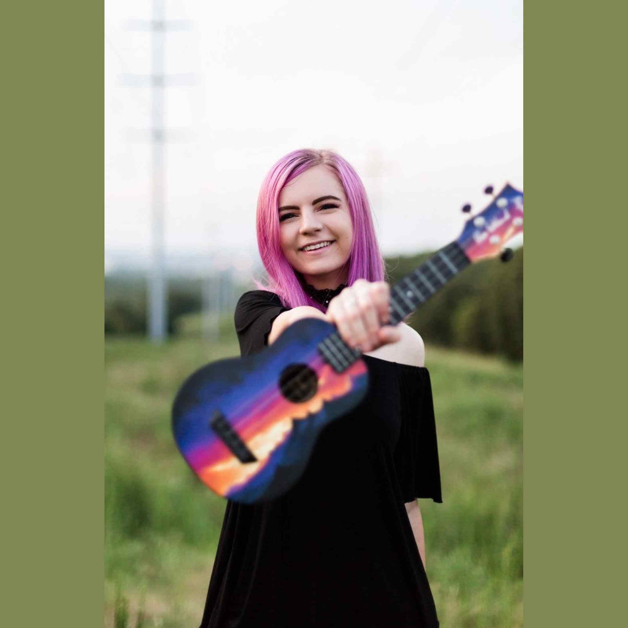 Flight TUSL-EE Sunset Elise Ecklund Signature Soprano Longneck Ukulele met Linden Top, ABS Body en Aquila Sugar Snaren