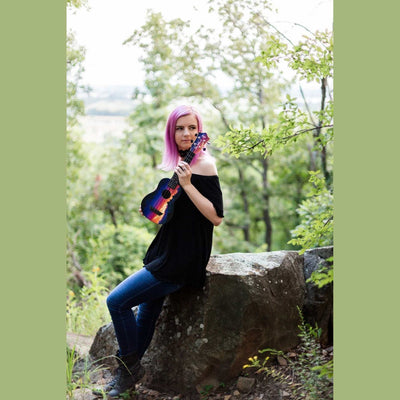 Flight TUSL-EE Sunset Elise Ecklund Signature Soprano Longneck Ukulele met Linden Top, ABS Body en Aquila Sugar Snaren