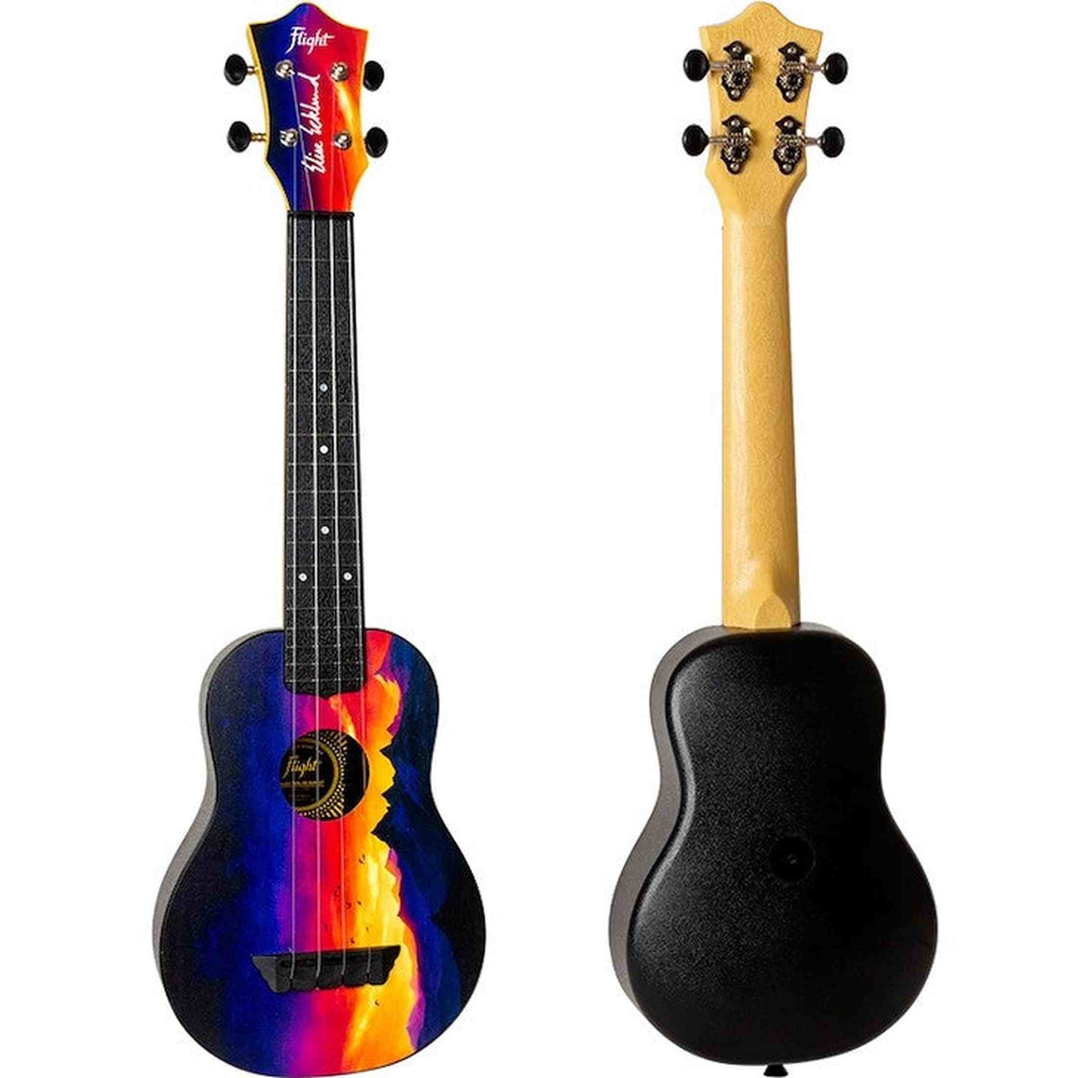 Flight TUSL-EE Sunset Elise Ecklund Signature Soprano Longneck Ukulele met Linden Top, ABS Body en Aquila Sugar Snaren