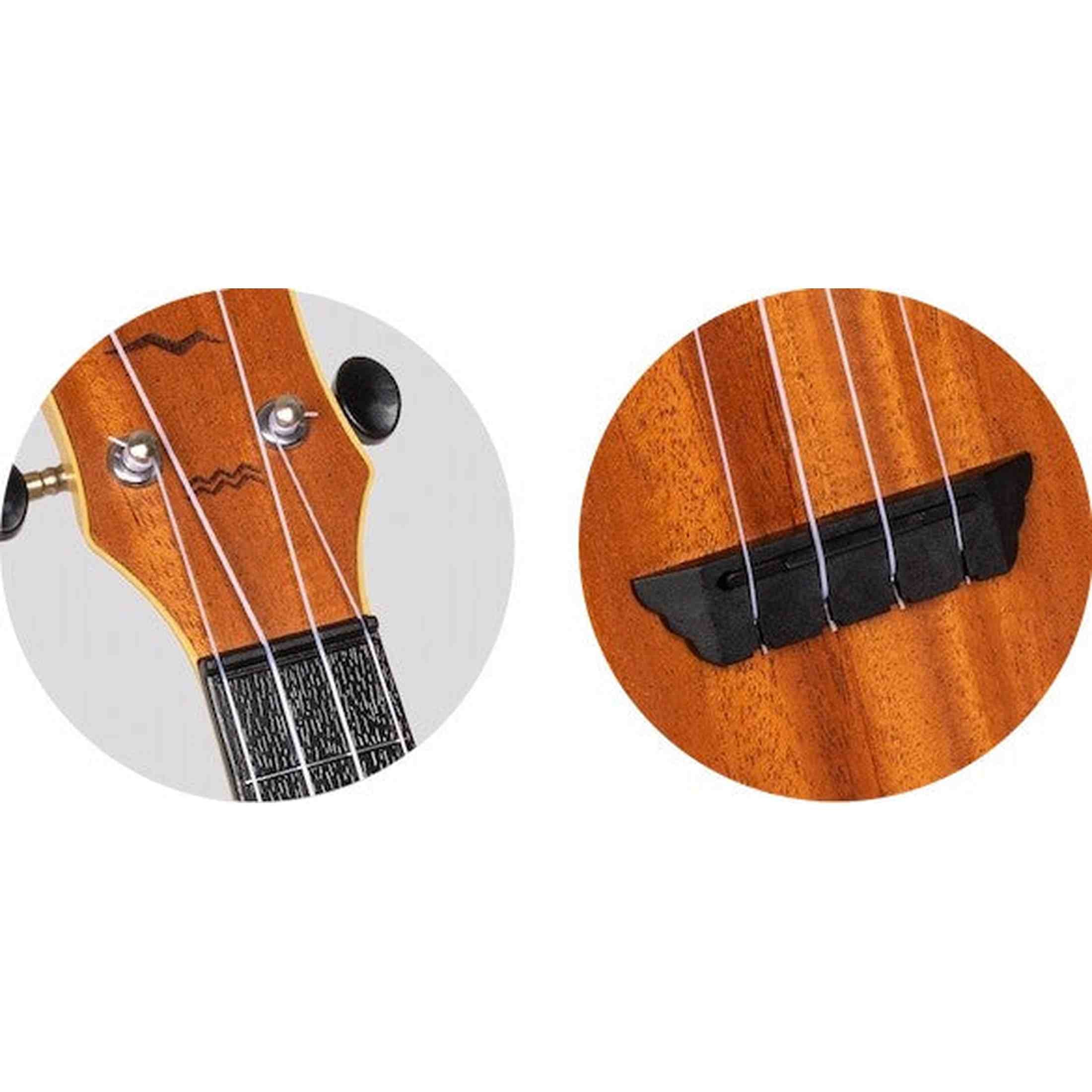 Flight TUS-53 MAH Soprano Ukulele Mahogany met Gelamineerde Mahonie Top, ABS Body en Aquila Super Nylgut Snaren