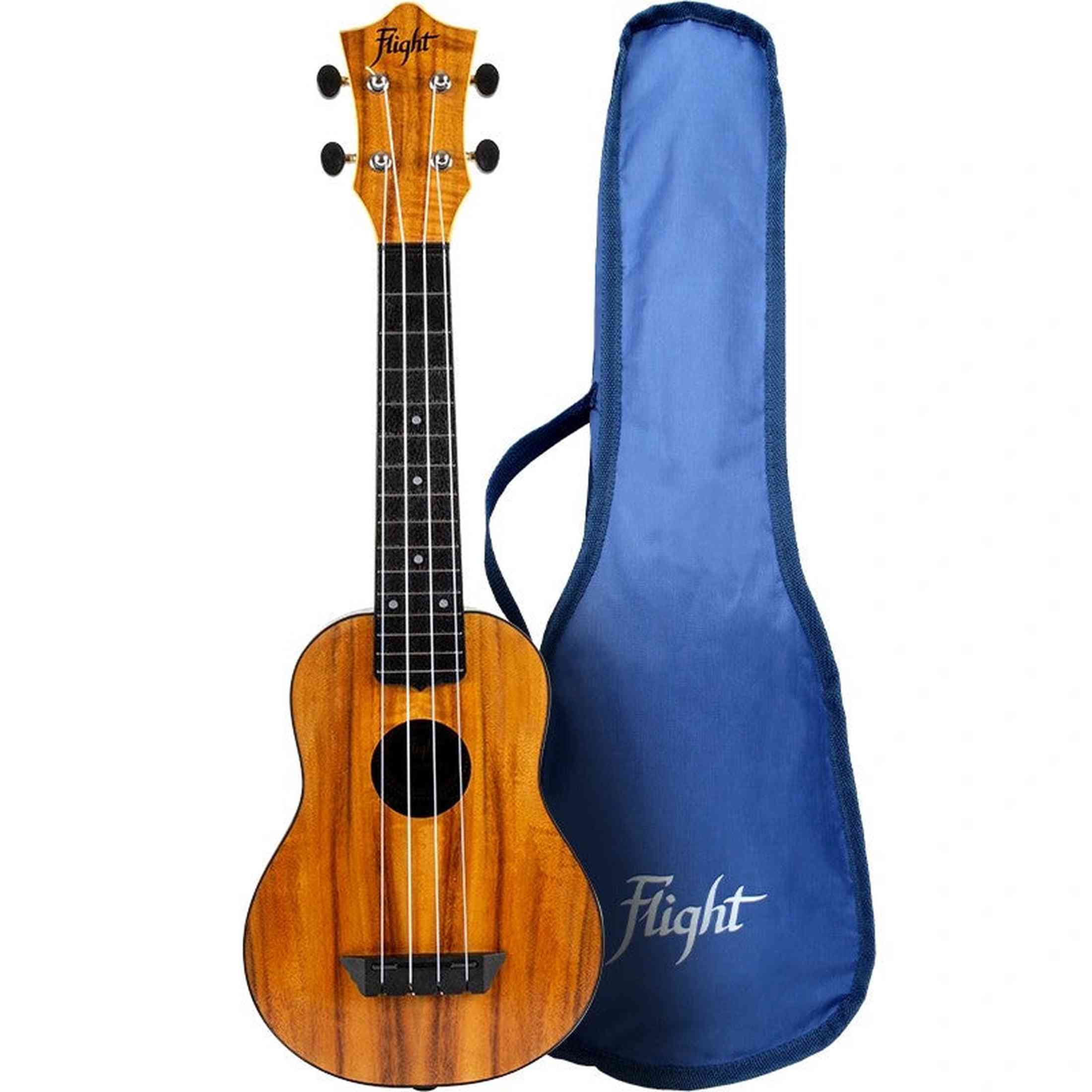 Flight TUS-55 ACACIA Soprano Ukulele met Gelamineerde Acacia Top, ABS Body en Aquila Super Nylgut Snaren