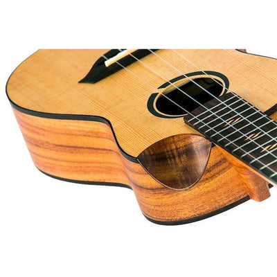 Flight Victoria Concert EQ-A Ukulele met Solid Sitka Spruce Top, Acacia Body, Cutaway en Pickup
