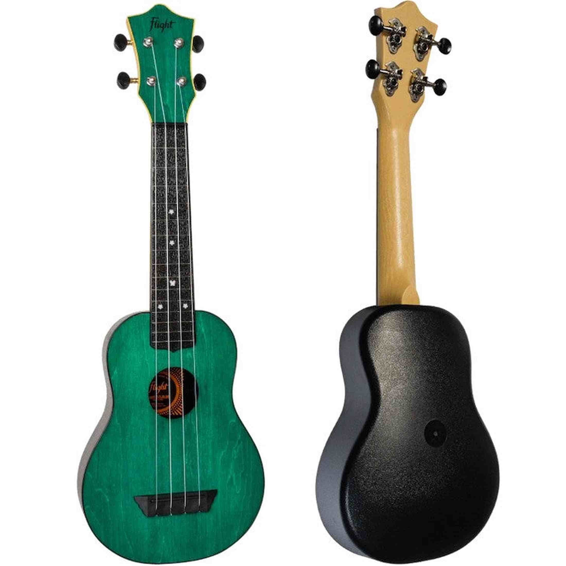 Flight TUS-35 GR Sopraan Ukulele Groen met Linden Top, ABS Body en Aquila Snaren