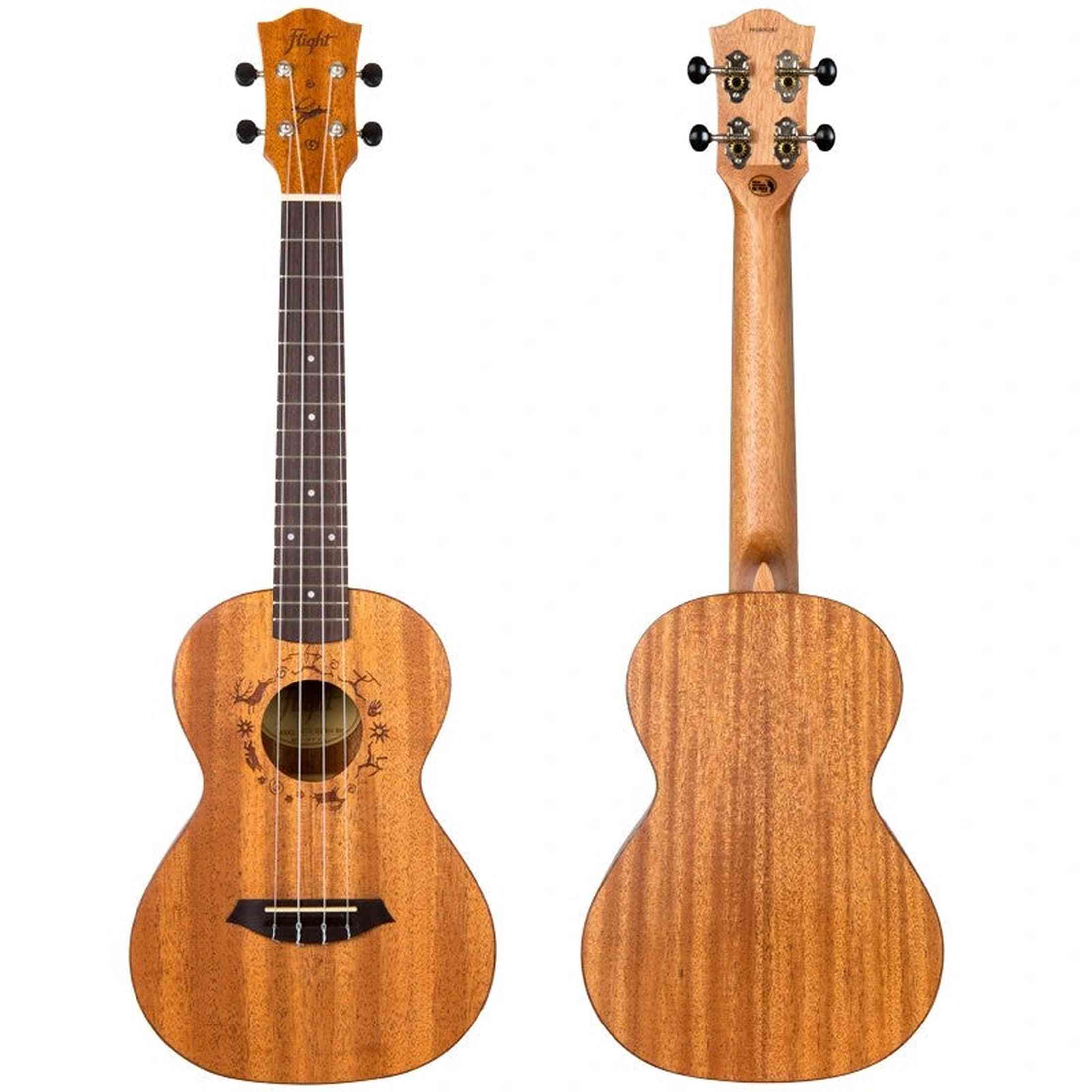 Flight DUT34 EQ MAH-A Elektrisch-Akoestische Tenor Ukulele met Mahogany Body, Pickup en Aquila Super Nylgut Snaren