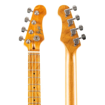 Flight Pathfinder Tenor TBK Elektrische Tenor Ukulele met Flame Maple Top en Transparent Black Afwerking