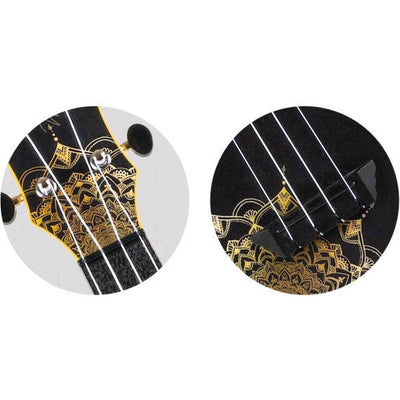 Flight TUC-40 GD Mandala Concert Ukulele met Linden Top, ABS Body en Gold Mandala Print