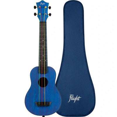 Flight TUSL-KIDZ Soprano Longneck Ukulele Blauw met Linden Top, ABS Body en Aquila Kids Snaren