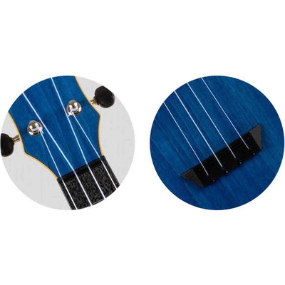 Flight TUSL-KIDZ Soprano Longneck Ukulele Blauw met Linden Top, ABS Body en Aquila Kids Snaren