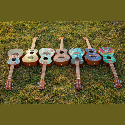 Flight AUC-33 Fusion Concert Ukulele met Sapele Body, Art Design en Aquila Nylgut Snaren