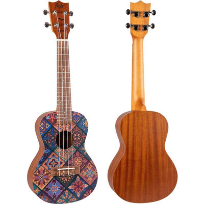 Flight AUC-33 Fusion Concert Ukulele met Sapele Body, Art Design en Aquila Nylgut Snaren