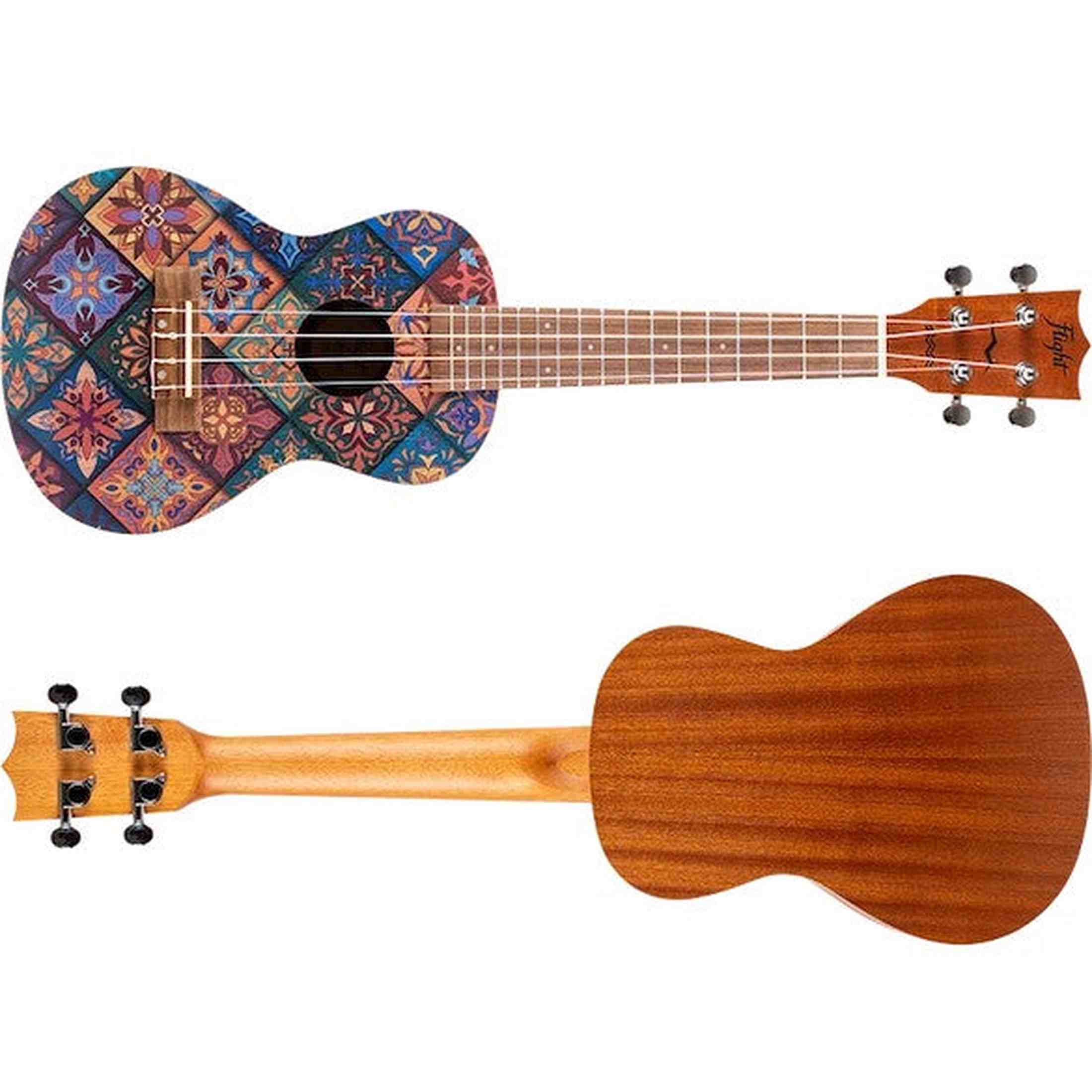 Flight AUC-33 Fusion Concert Ukulele met Sapele Body, Art Design en Aquila Nylgut Snaren