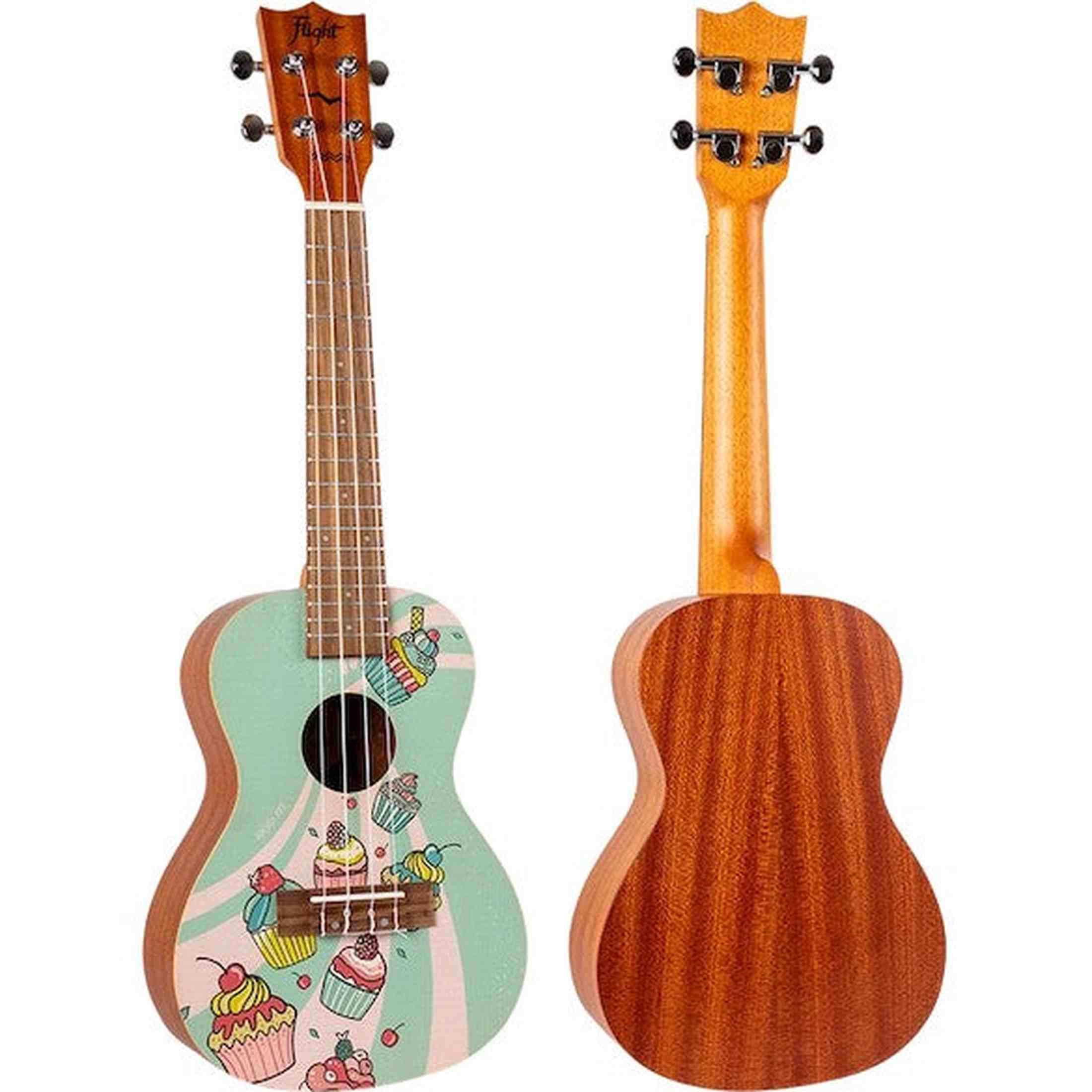 Flight AUC-33 Cupcake Concert Ukulele met Spruce Top, Sapele Body en Aquila Nylgut Snaren