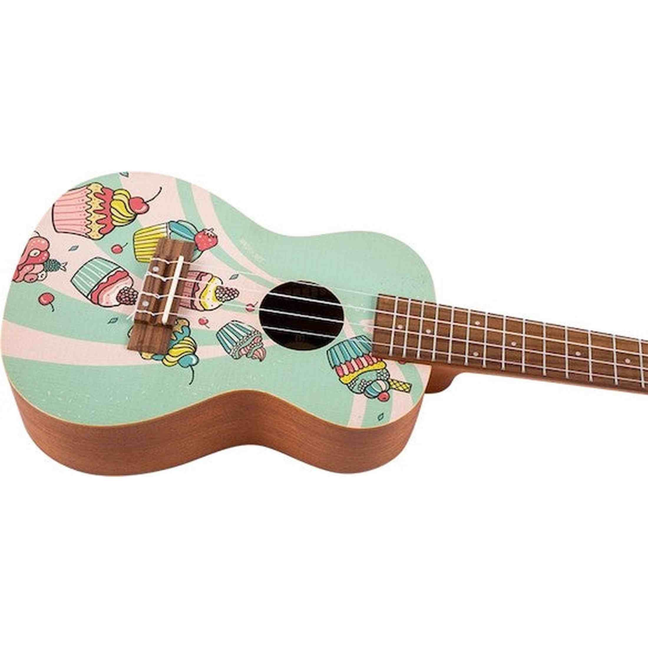 Flight AUC-33 Cupcake Concert Ukulele met Spruce Top, Sapele Body en Aquila Nylgut Snaren