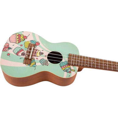 Flight AUC-33 Cupcake Concert Ukulele met Spruce Top, Sapele Body en Aquila Nylgut Snaren