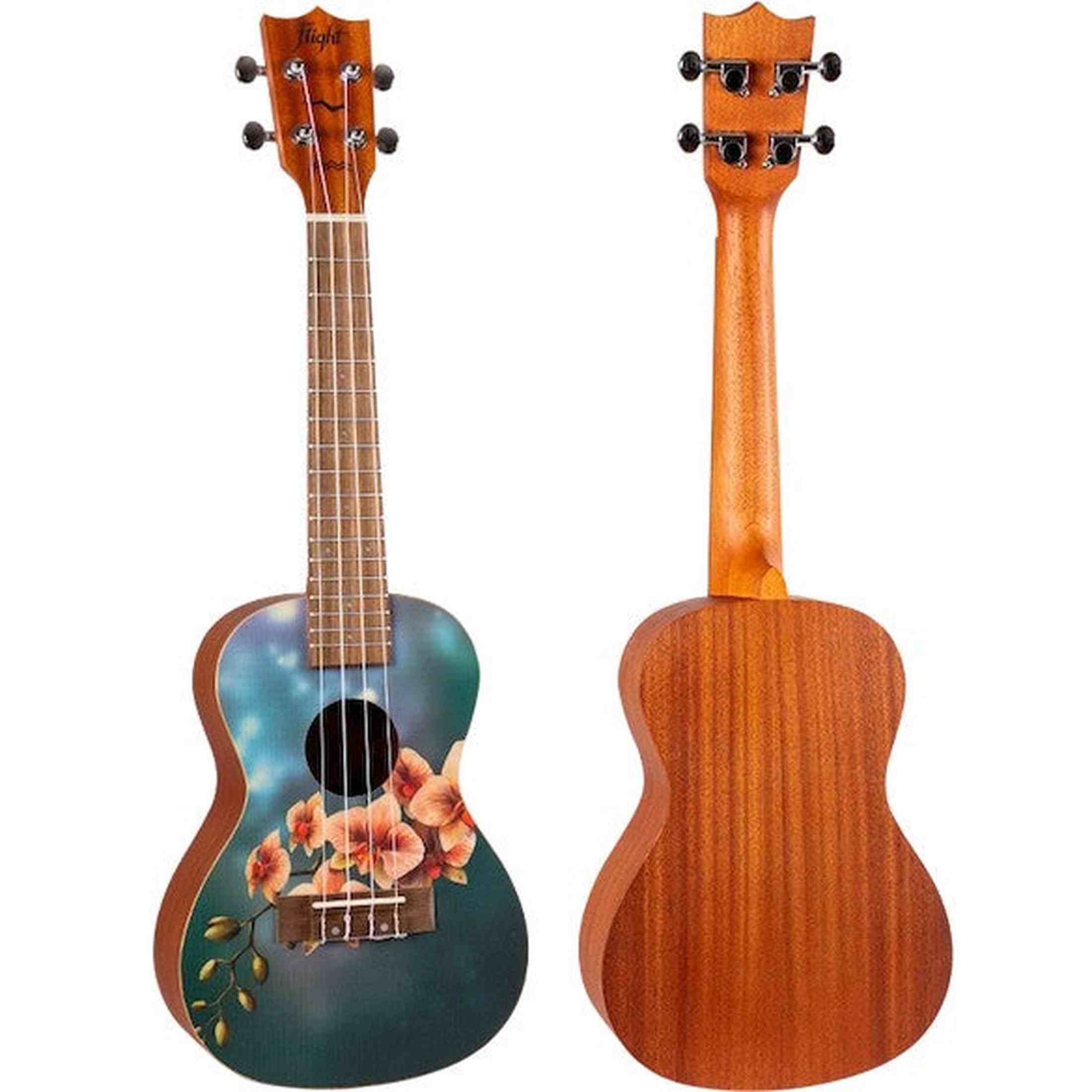Flight AUC-33 Orchid Concert Ukulele met Spruce Top, Sapele Body en Aquila Nylgut Snaren