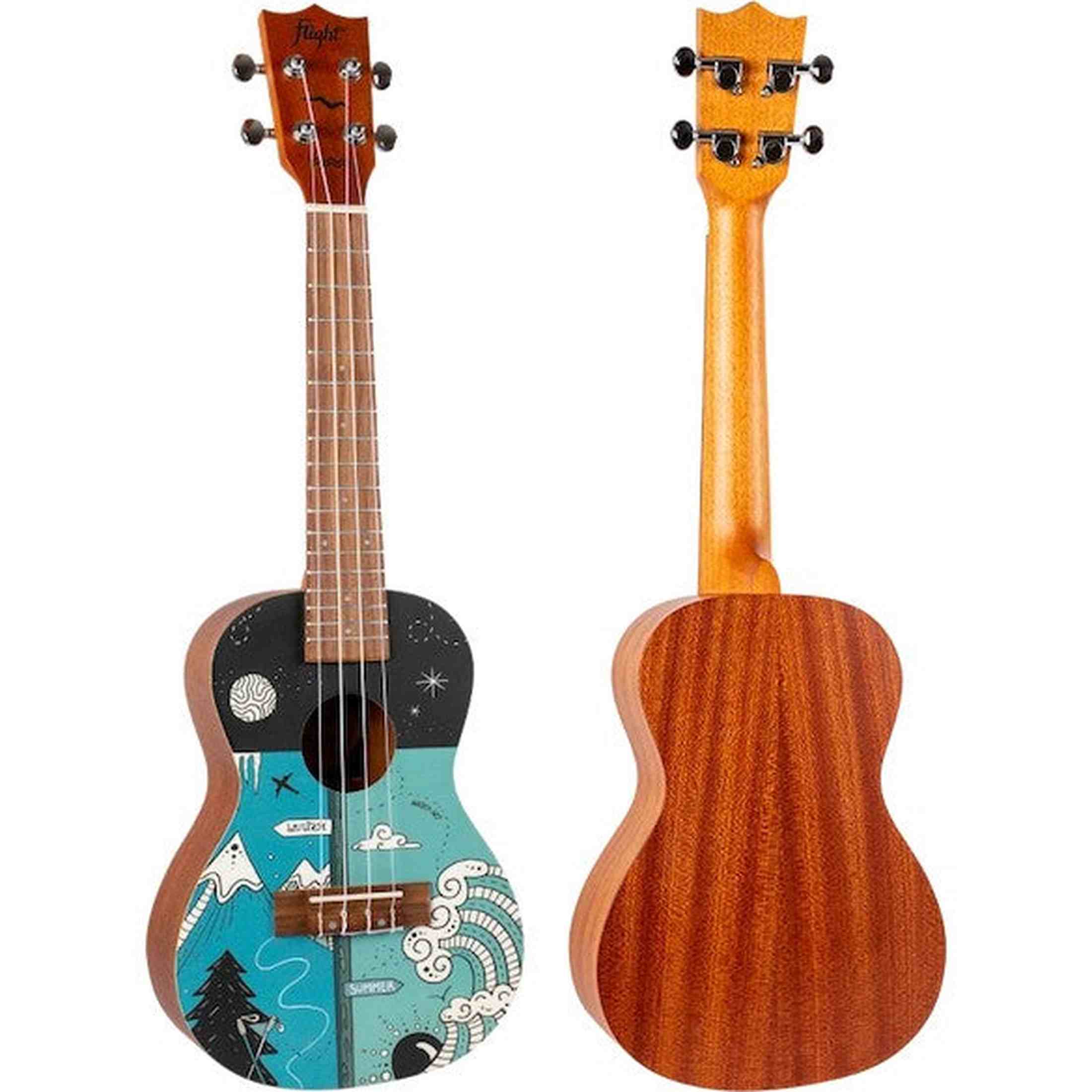 Flight AUC-33 Two Seasons Concert Ukulele met Spruce Top, Sapele Body en Aquila Nylgut Snaren