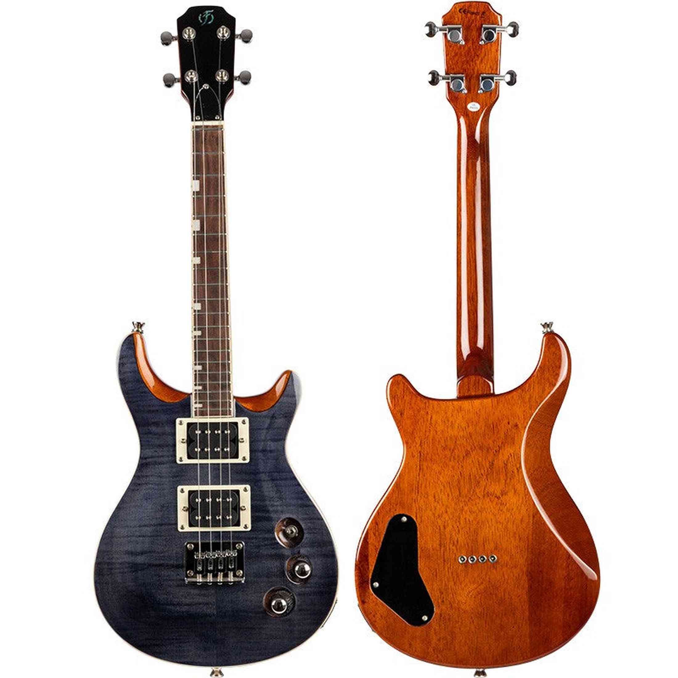 Flight Vanguard Transparent Black – Elektrische Solidbody Tenor Ukulele met 2 Humbuckers