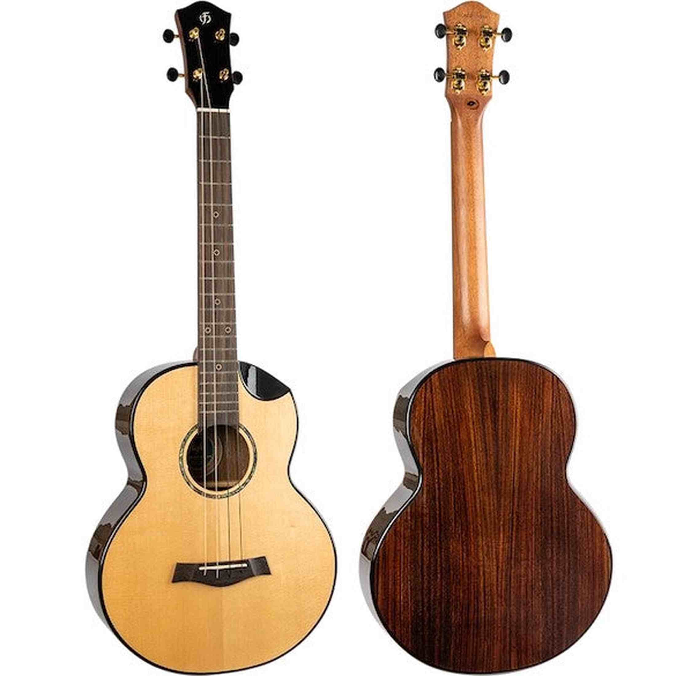 Flight Aurora Baritone EQ-A Elektrisch-Akoestische Baritone Ukulele met Solid Spruce Top, Rosewood Body en C1U Pickup