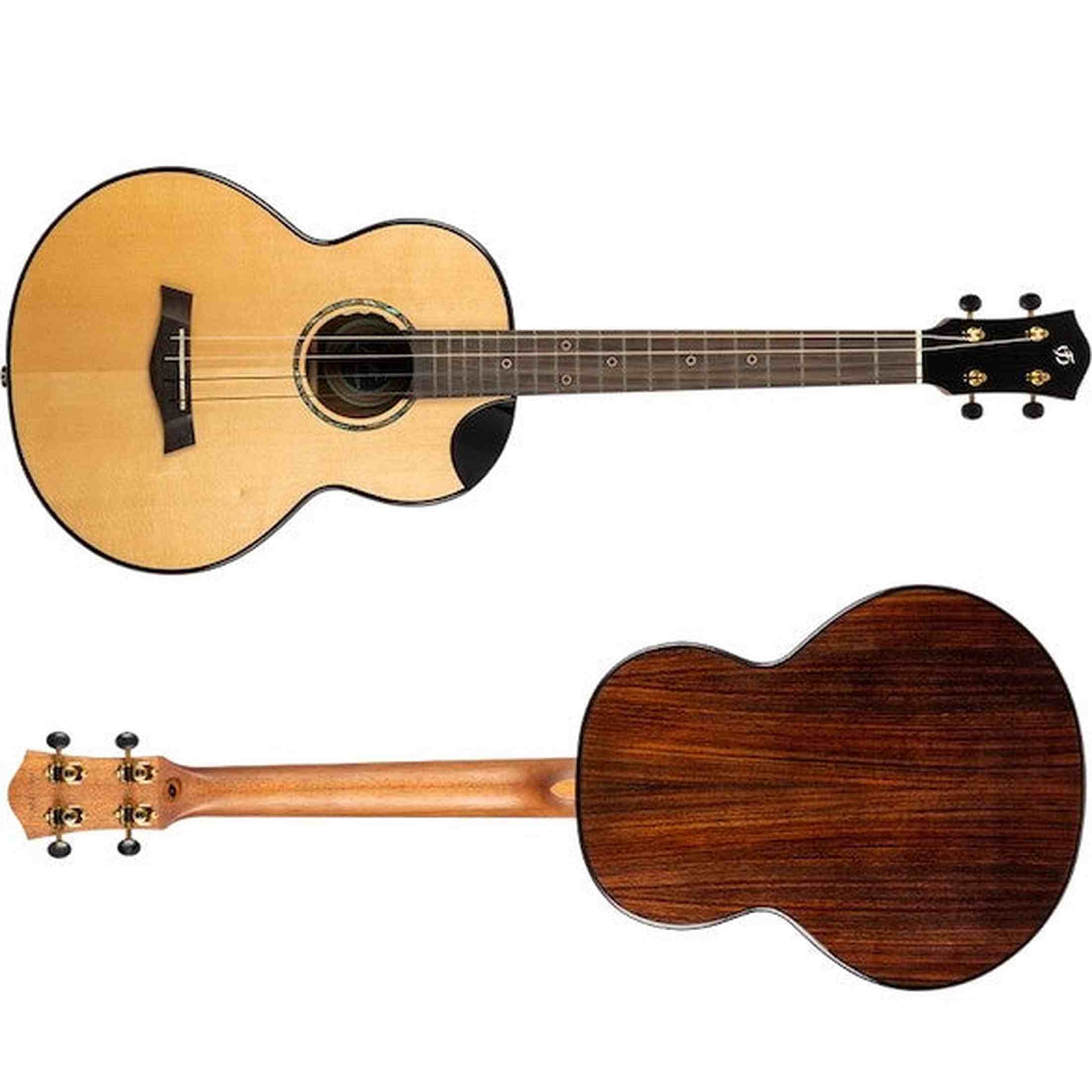 Flight Aurora Baritone EQ-A Elektrisch-Akoestische Baritone Ukulele met Solid Spruce Top, Rosewood Body en C1U Pickup