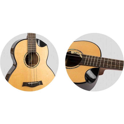 Flight Aurora Baritone EQ-A Elektrisch-Akoestische Baritone Ukulele met Solid Spruce Top, Rosewood Body en C1U Pickup