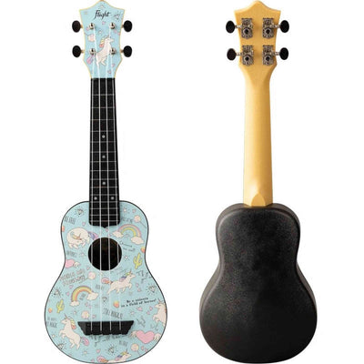 Flight TUS-40 UNICORN Soprano Ukulele met Linden Top, ABS Body en Unicorn Print