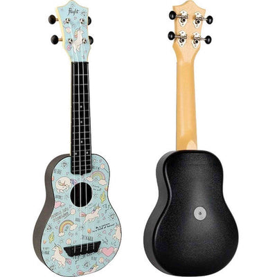 Flight TUS-40 UNICORN Soprano Ukulele met Linden Top, ABS Body en Unicorn Print