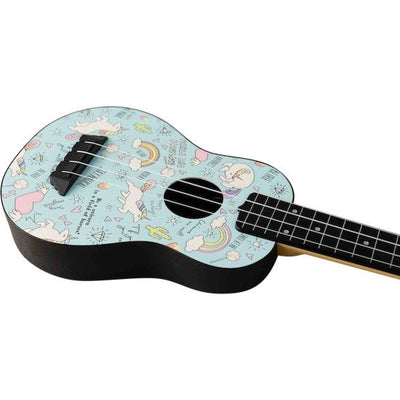 Flight TUS-40 UNICORN Soprano Ukulele met Linden Top, ABS Body en Unicorn Print