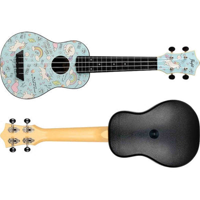 Flight TUS-40 UNICORN Soprano Ukulele met Linden Top, ABS Body en Unicorn Print