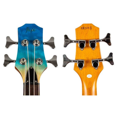 Flight Mini Bass TBL Elektrische Mini Bass Ukulele met Quilted Maple Top, Alnico 5 P-Style Pickup en Roasted Maple Hals