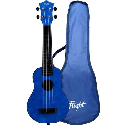 Flight TUS-65 SAPPHIRE Soprano Ukulele met Linden Top, ABS Body en Sapphire Blue Afwerking