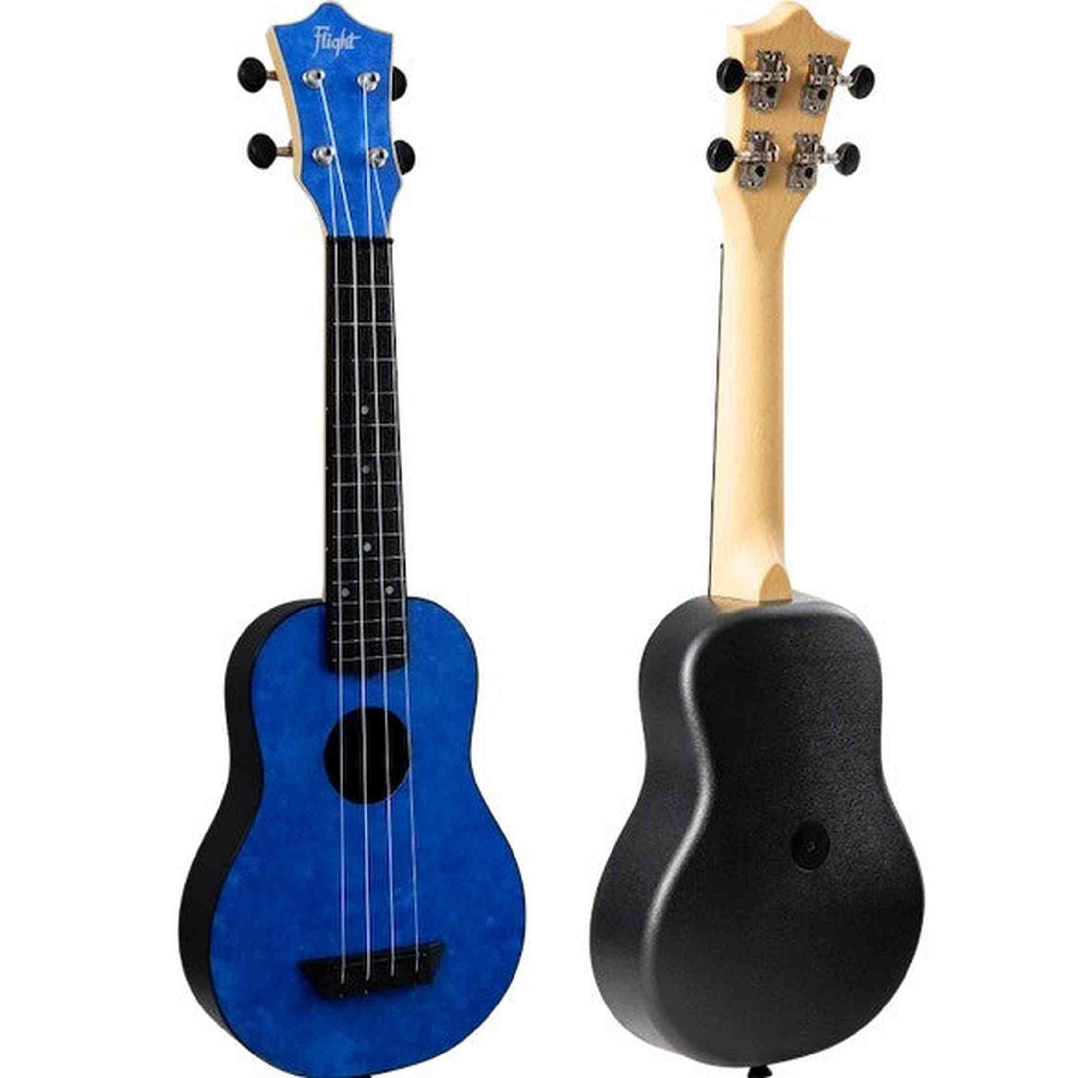 Flight TUS-65 SAPPHIRE Soprano Ukulele met Linden Top, ABS Body en Sapphire Blue Afwerking