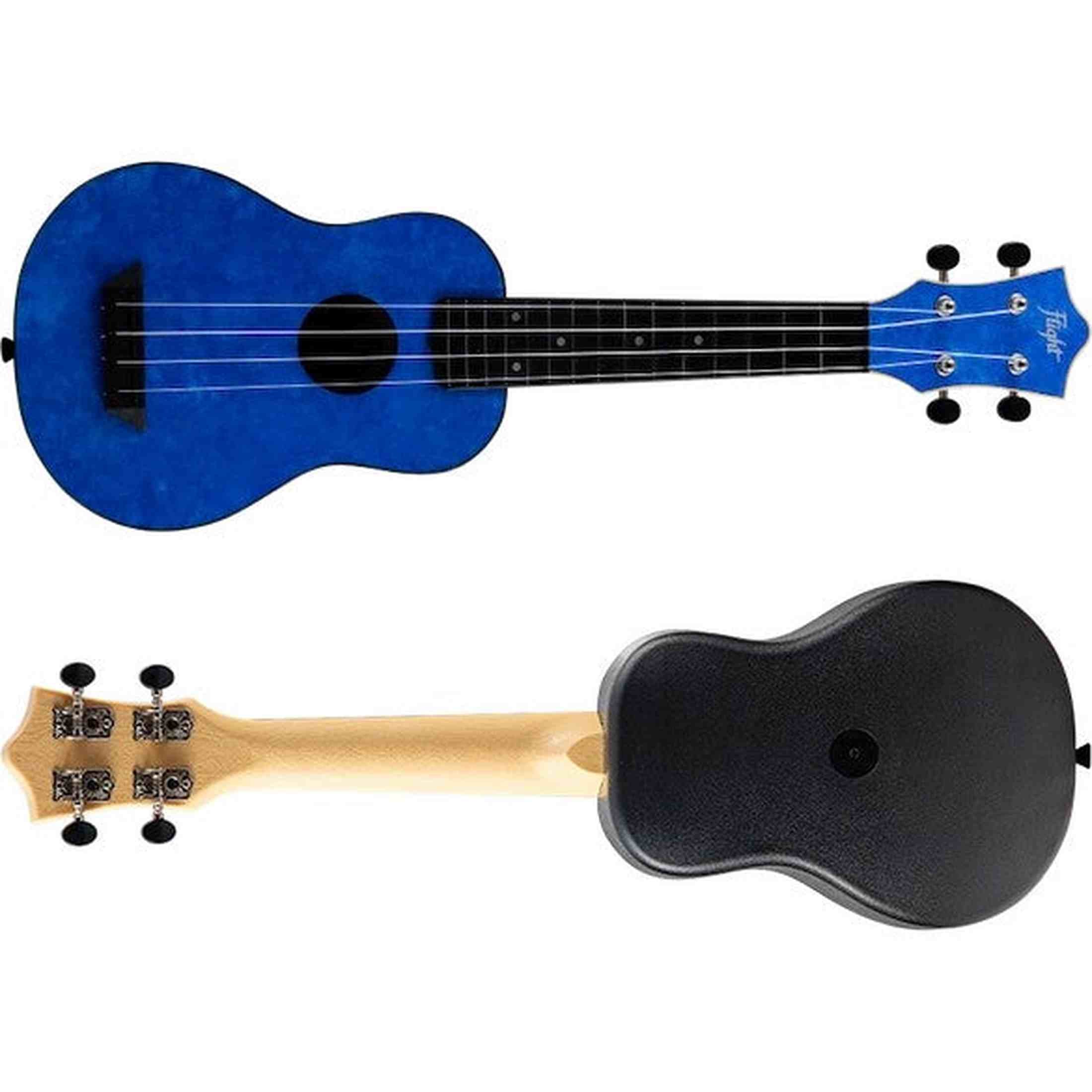 Flight TUS-65 SAPPHIRE Soprano Ukulele met Linden Top, ABS Body en Sapphire Blue Afwerking