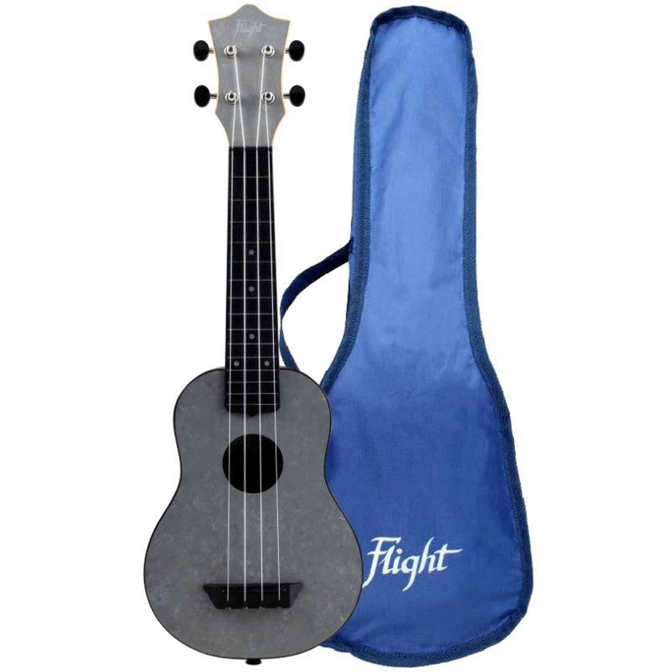 Flight TUS-65 SILVER Soprano Ukulele met Linden Top, ABS Body en Silver Afwerking