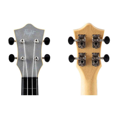 Flight TUS-65 SILVER Soprano Ukulele met Linden Top, ABS Body en Silver Afwerking