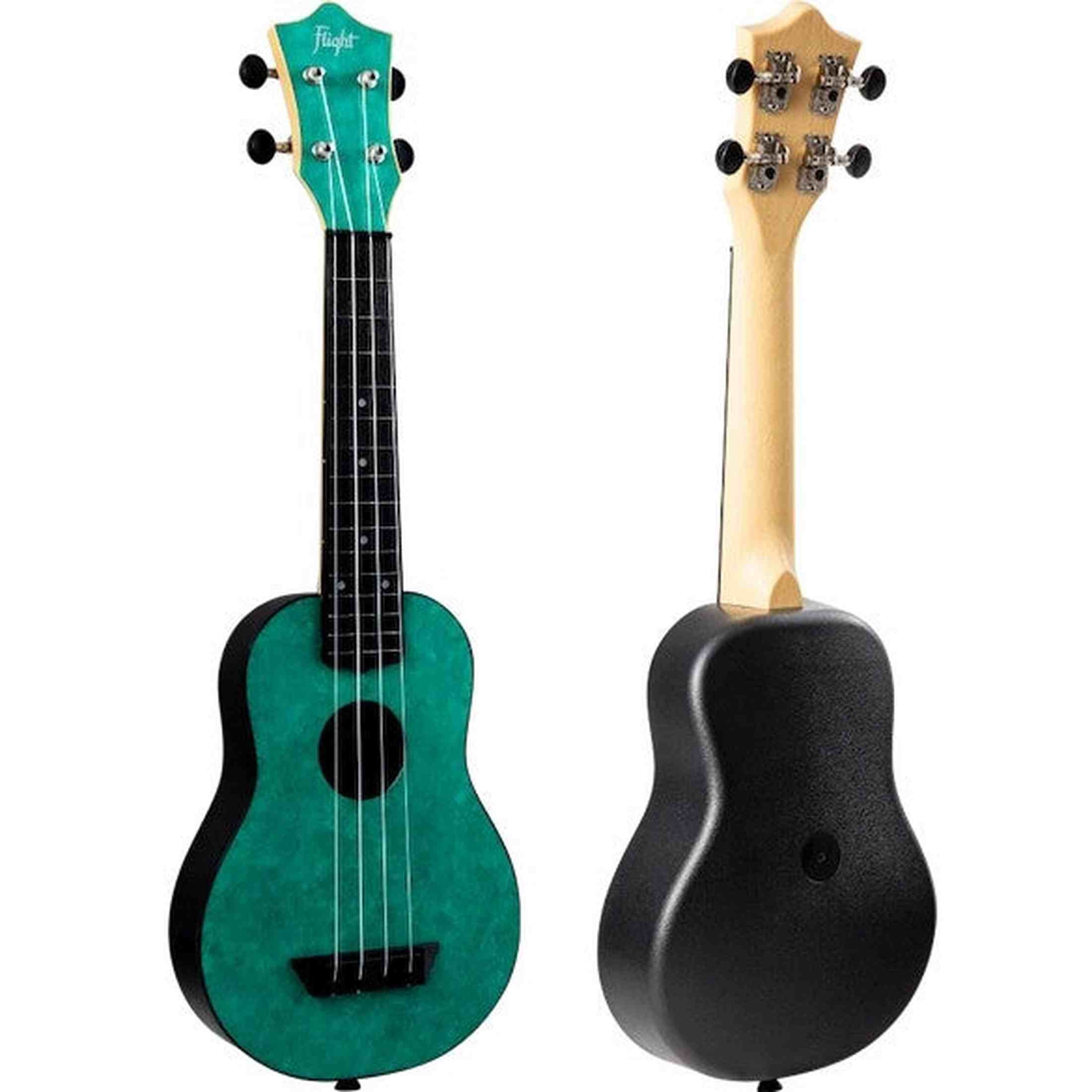 Flight TUS-65 EMERALD Soprano Ukulele met Linden Top, ABS Body en Emerald Green Afwerking