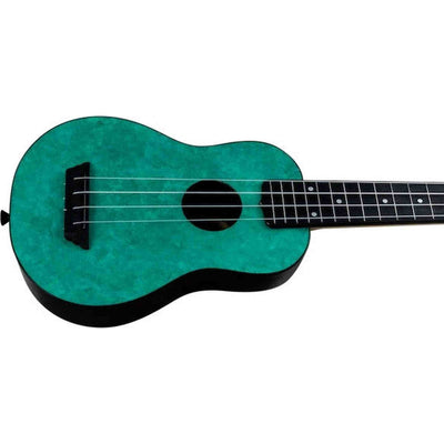Flight TUS-65 EMERALD Soprano Ukulele met Linden Top, ABS Body en Emerald Green Afwerking