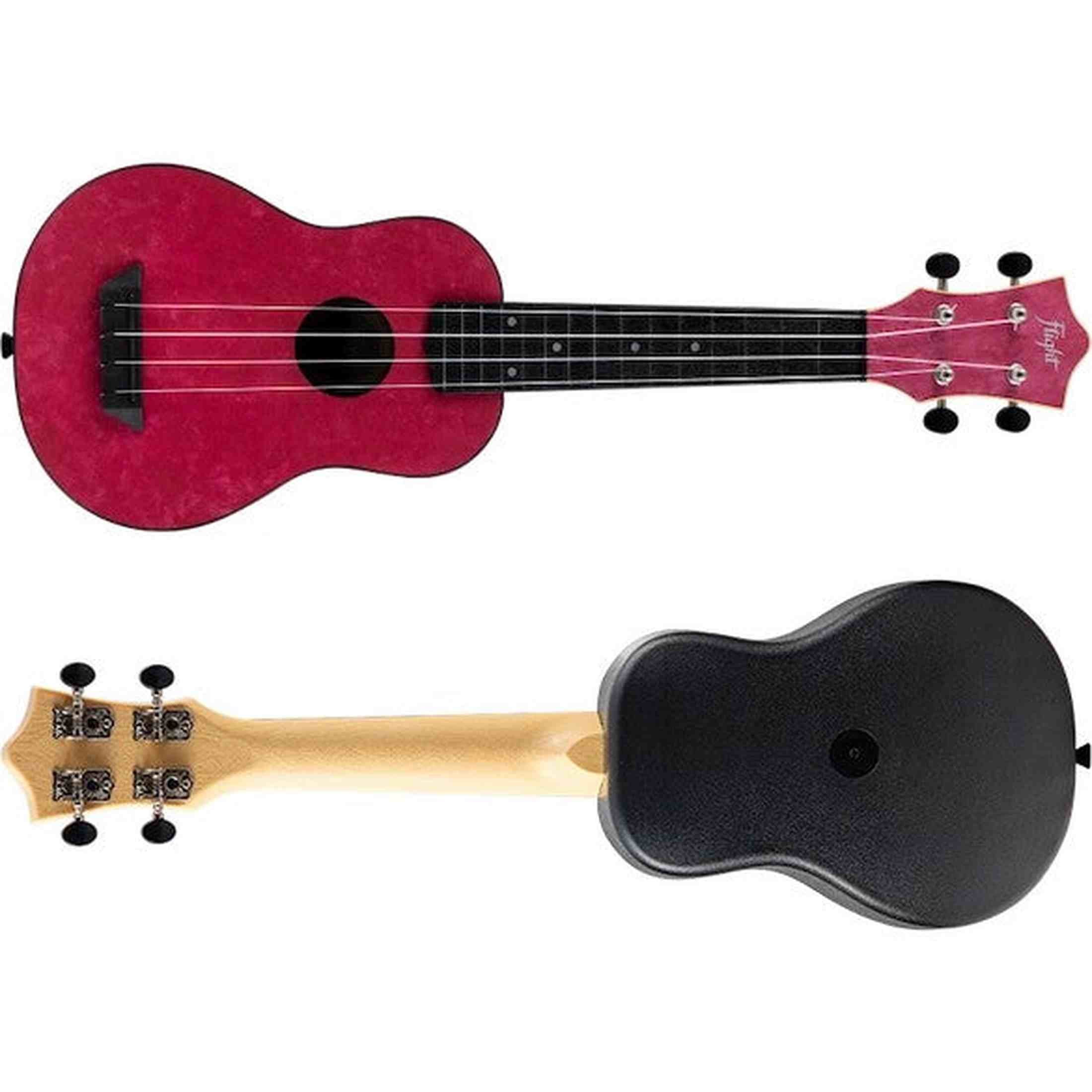 Flight TUS-65 RUBY Soprano Ukulele met Linden Top, ABS Body en Ruby Red Afwerking