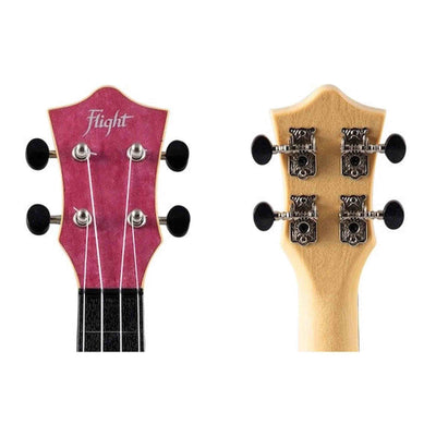Flight TUS-65 RUBY Soprano Ukulele met Linden Top, ABS Body en Ruby Red Afwerking