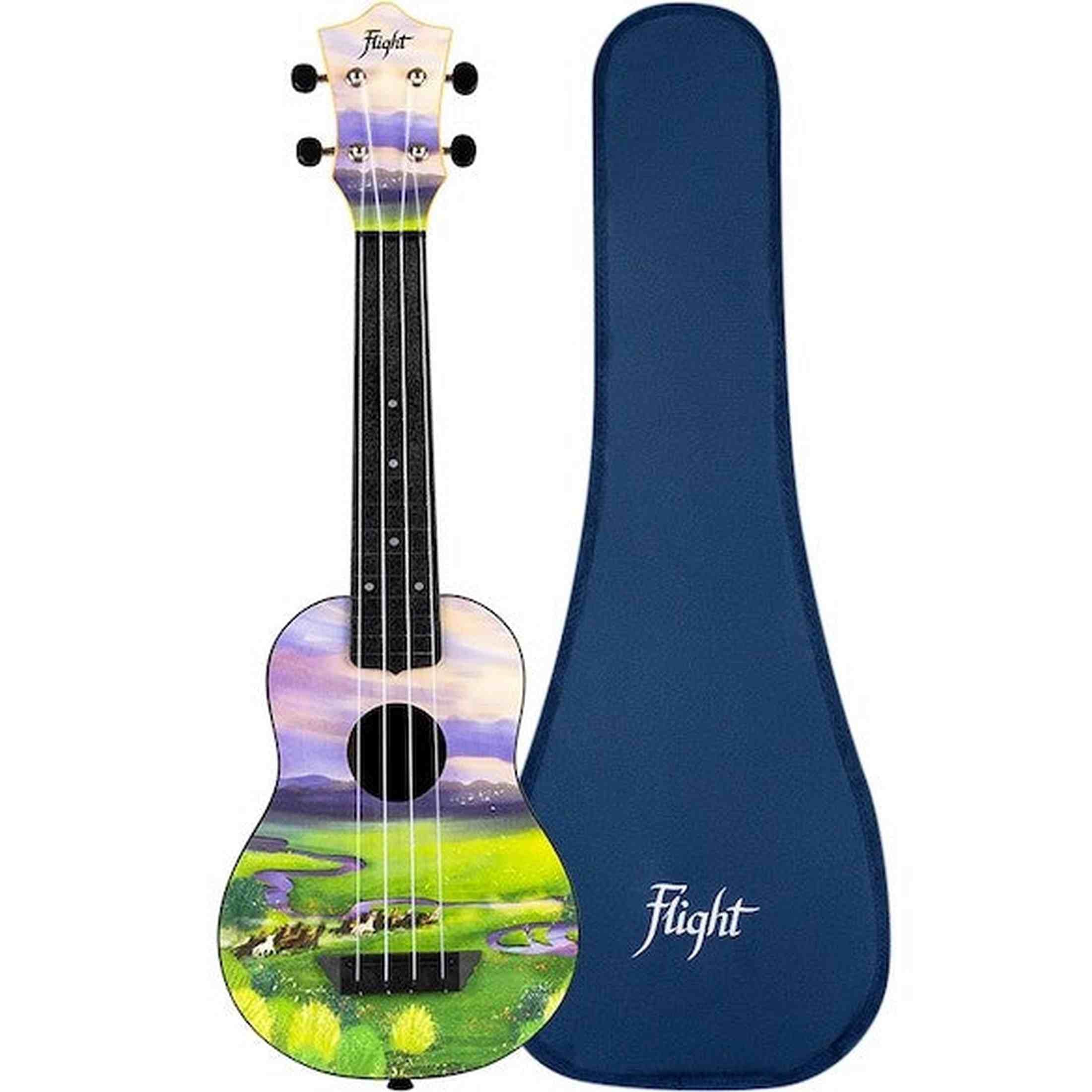Flight TUS-40 VIEW Soprano Ukulele met Linden Top, ABS Body en Nature View Print
