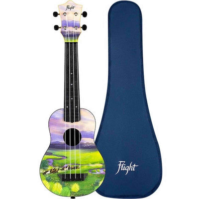 Flight TUS-40 VIEW Soprano Ukulele met Linden Top, ABS Body en Nature View Print
