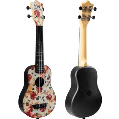 Flight TUS-40 PIZZA Soprano Ukulele met Linden Top, ABS Body en Pizza Print