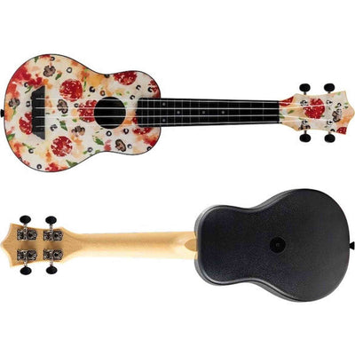 Flight TUS-40 PIZZA Soprano Ukulele met Linden Top, ABS Body en Pizza Print