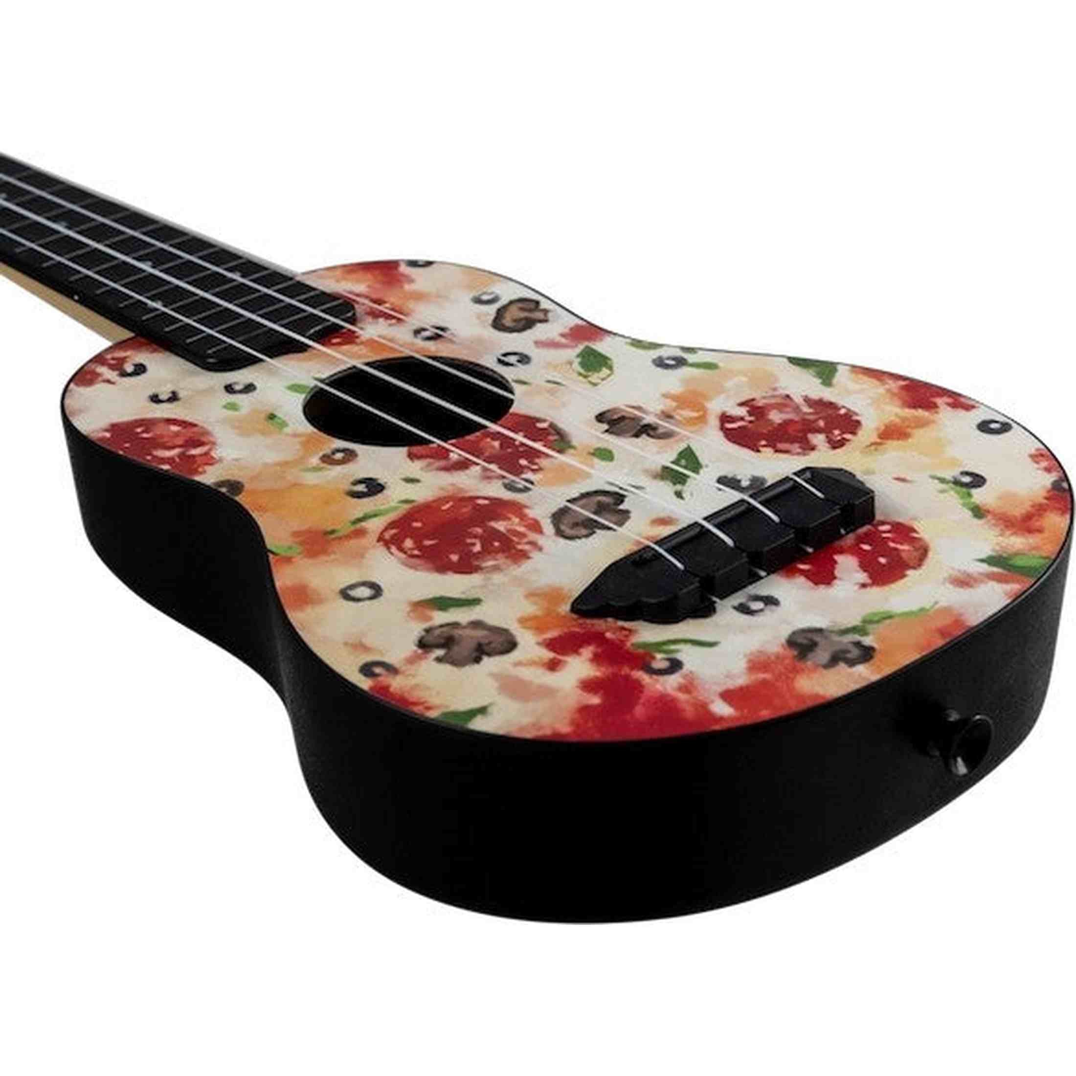 Flight TUS-40 PIZZA Soprano Ukulele met Linden Top, ABS Body en Pizza Print