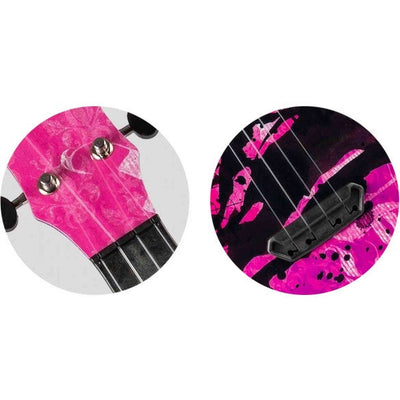 Flight UTS-40 PINK RULES Ultra Travel Soprano Ukulele met Polycarbonate Body en Fluorocarbon Snaren
