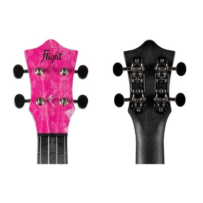 Flight UTS-40 PINK RULES Ultra Travel Soprano Ukulele met Polycarbonate Body en Fluorocarbon Snaren