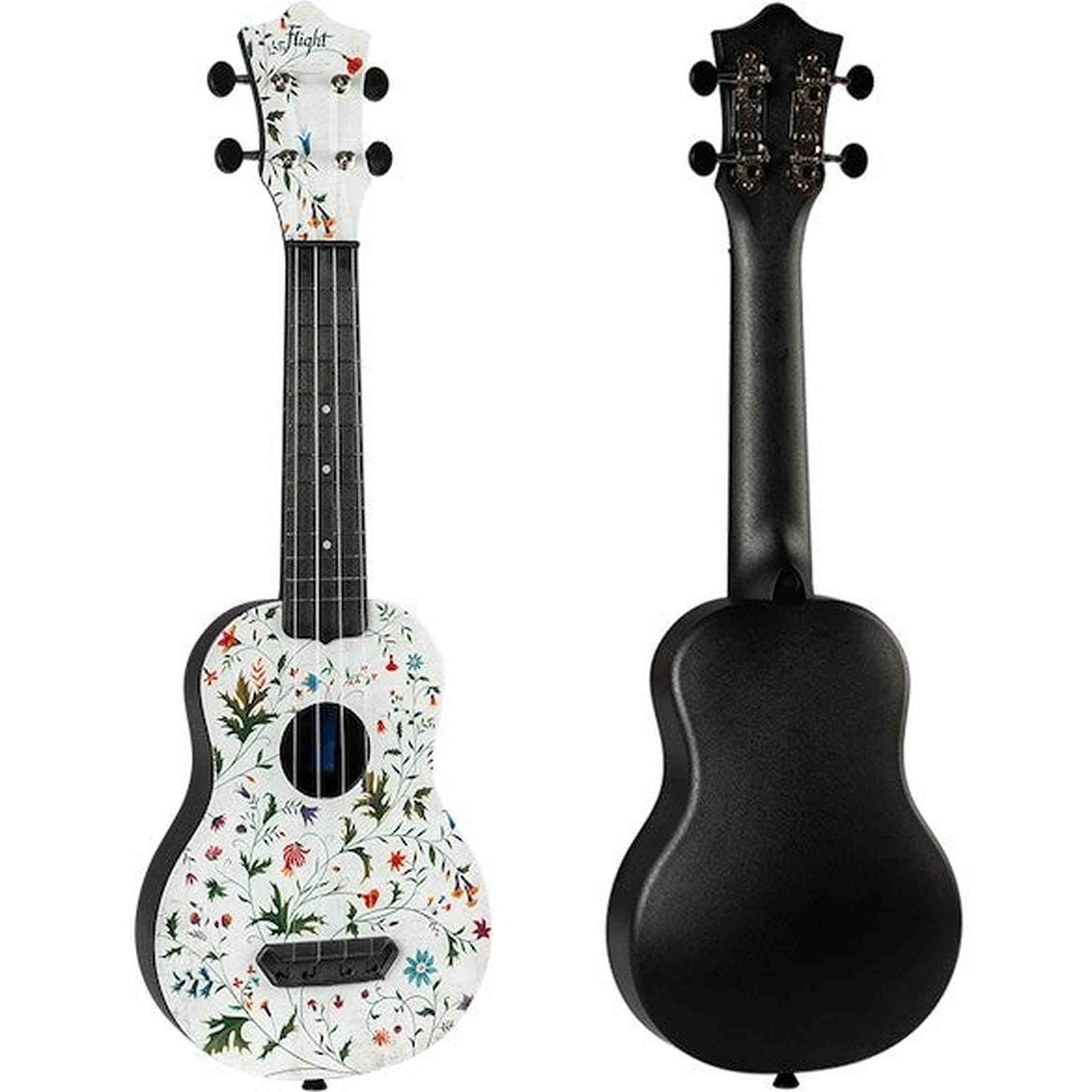 Flight UTS-40 FLOWER Ultra Travel Soprano Ukulele met Polycarbonate Body en Fluorocarbon Snaren